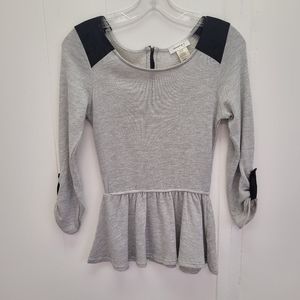 January 7 Peplum Long Sleeve French Terry Top